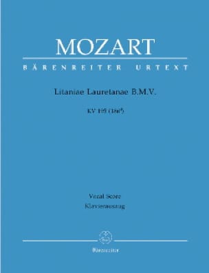 Litaniae Lauretanae B.M.V. KV 195 186d MOZART Partition Chœur