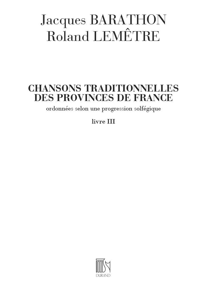 Chansons Traditionnelles des Provinces de France Volume 3