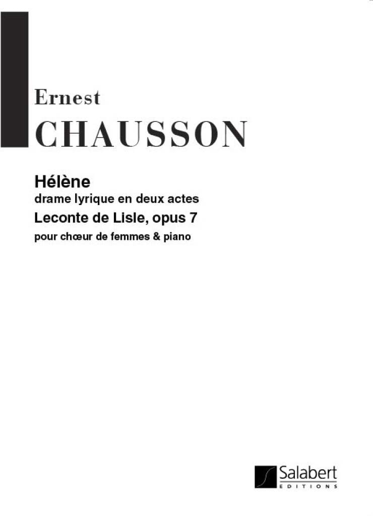 Hélène Opus 7 CHAUSSON Partition Opéras