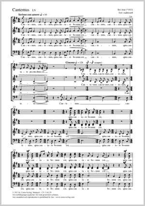 Cantemus Ilze Arne Partition Chœur
