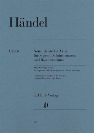 9 Deutsche Arien Hwv 202-210 HAENDEL Partition Violon