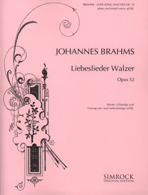 18 Liebeslieder Walzer Opus 52 BRAHMS Partition Chœur