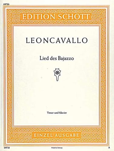 Vesti la Giubba. Pagliacci - Ruggiero Leoncavallo - Partition - Opéras