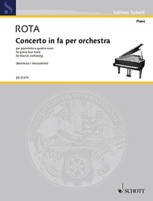 Concerto en fa pour orchestre. 4 mains ROTA Partition Piano