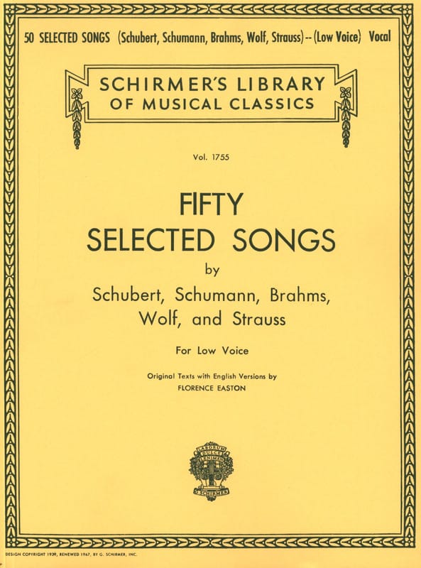 50 Selected Songs. Voix Grave Partition Mélodies