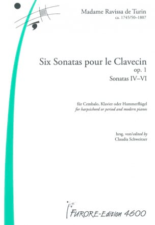6 Sonates Opus 1 - Volume 2 - de Turin (Madame) Ravissa - Partition