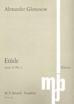 Etüde Opus 31-2 GLAZOUNOV Partition Piano