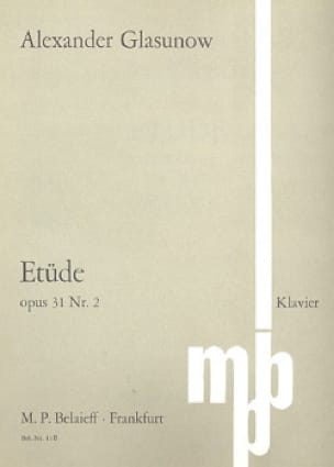 Etüde Opus 31-2 GLAZOUNOV Partition Piano