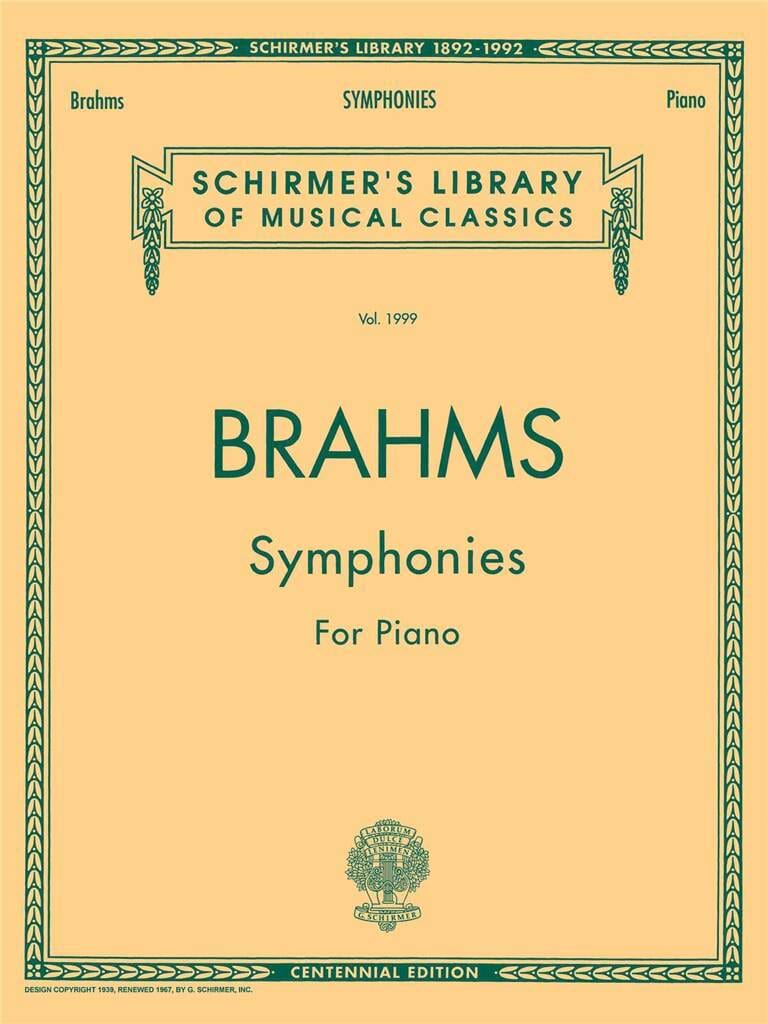 4 Symphonies. BRAHMS Partition Piano