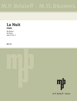 La Nuit - Piano GLAZOUNOV Partition Piano