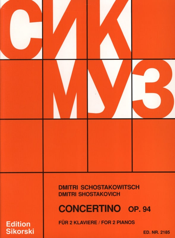 Concertino Opus 94. 2 Pianos CHOSTAKOVITCH Partition Piano