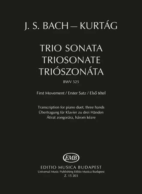 Trio Sonata BWV 525 KURTAG Partition Piano