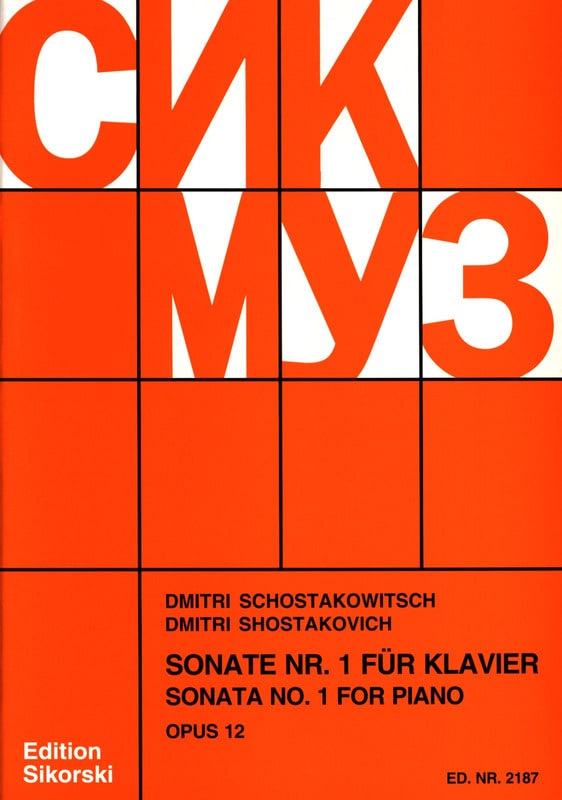 Sonate pour piano N°1 Opus 12 CHOSTAKOVITCH Partition Piano