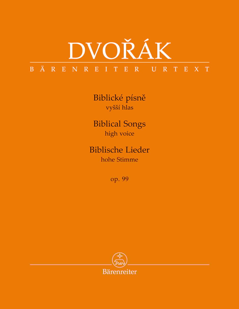 Biblische Lieder Opus 99. Voix Haute DVORAK Partition Mélodies