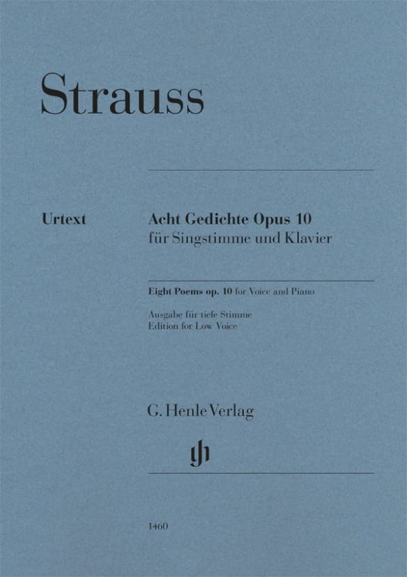 8 Poèmes opus 10. Voix grave Richard Strauss Partition Mélodies