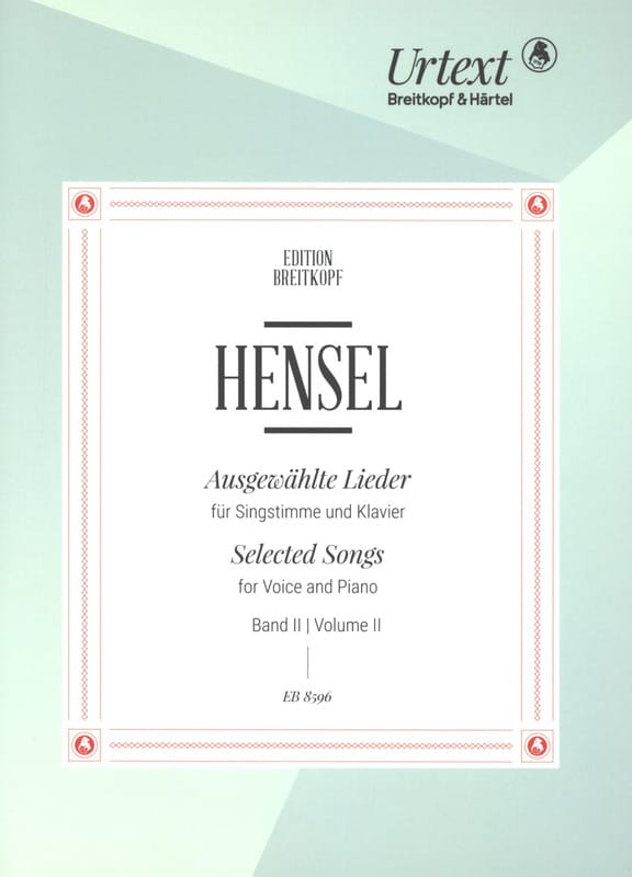 Ausgewählte Lieder Band 2 Fanny Hensel-Mendelssohn Partition Mélodies