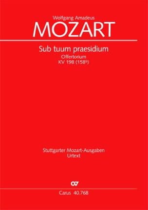 Sub Tuum Praesidium KV 198 MOZART Partition Duos