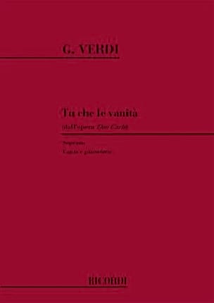 Tu che le Vanita. Don Carlo VERDI Partition Opéras
