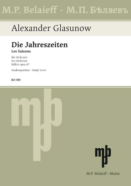 Les Saisons Opus 67 GLAZOUNOV Partition Piano