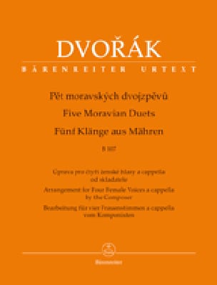 Fünf Klänge aus Mähren B 107 Anton Dvorak Partition Chœur