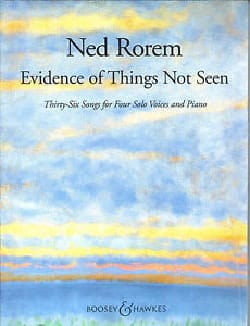 Evidence Of Things Not Seen Ned Rorem Partition Mélodies