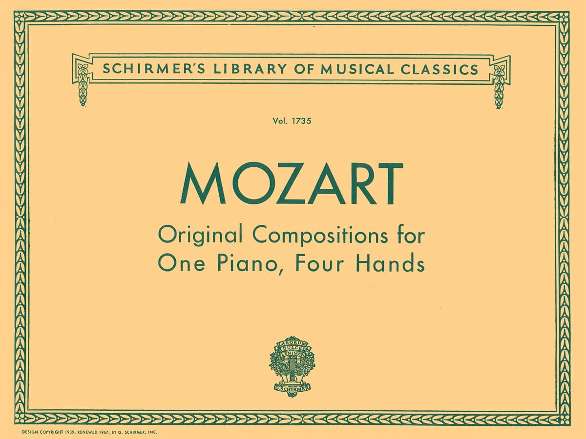Oeuvres Originales - Piano 4 Mains MOZART Partition Piano