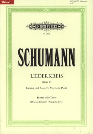 Liederkreis Opus 39. Voix Haute SCHUMANN Partition Mélodies