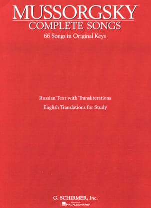 Complete Songs MOUSSORGSKI Partition Mélodies