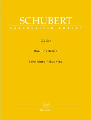Lieder Volume 1. Voix Haute SCHUBERT Partition Mélodies