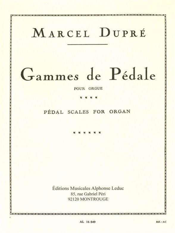 Gammes de Pédale - DUPRÉ - Partition - Orgue