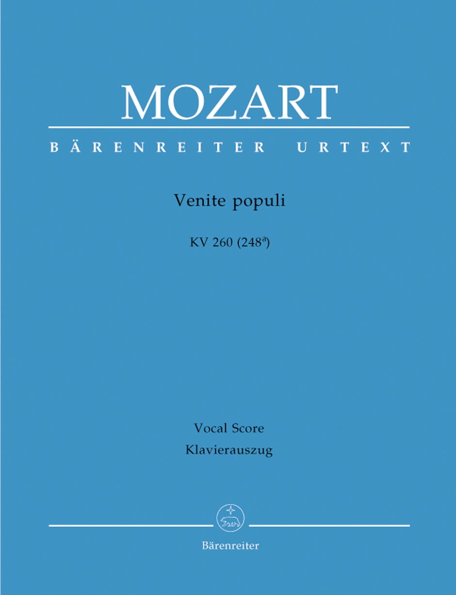 Venite Populi KV 260 MOZART Partition Chœur