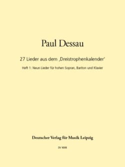 27 Lieder 3-Strophenkalender - Volume 3 Paul Dessau Partition Mélodies