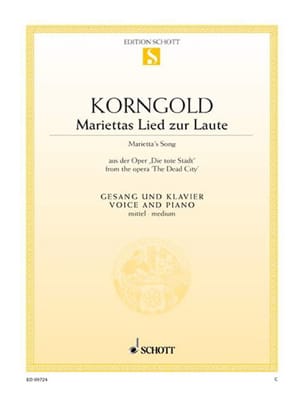 Mariettas Lied Zur Laute. Die Tote Stadt KORNGOLD Partition Opéras