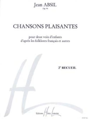 Chansons Plaisantes Opus 94 volume 2 Jean Absil Partition Chœur