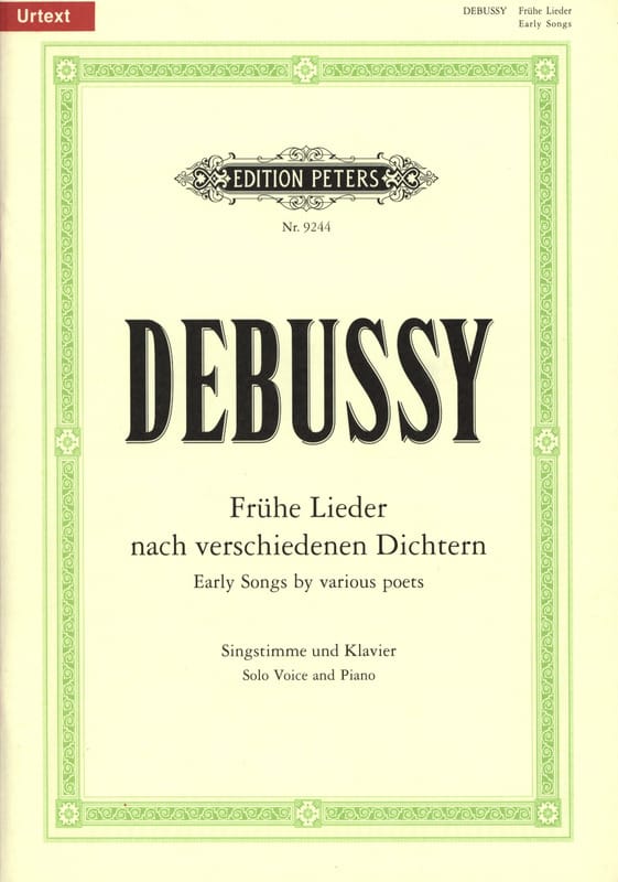 Frühe Lieder Nach Verschiedenen Dichtern DEBUSSY Partition Mélodies