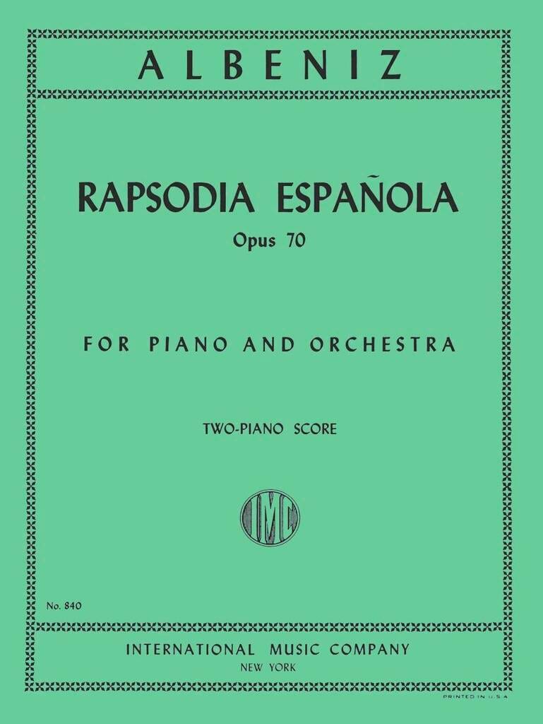 Rhapsodie Espagnole Op. 70. 2 Pianos ALBENIZ Partition Piano