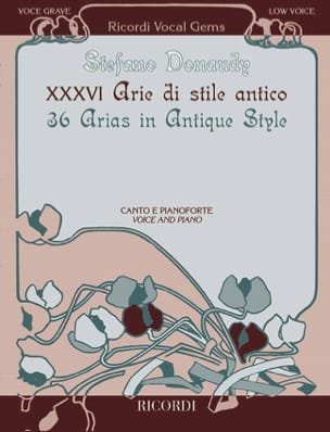 36 Arie di stile antico. Low voice Stefano Donaudy Partition Mélodies