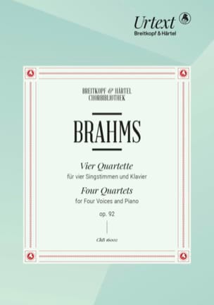Johannes Brahms - Vier Quartette für vier Singstimmen und Klavier - Partition - di-arezzo.es