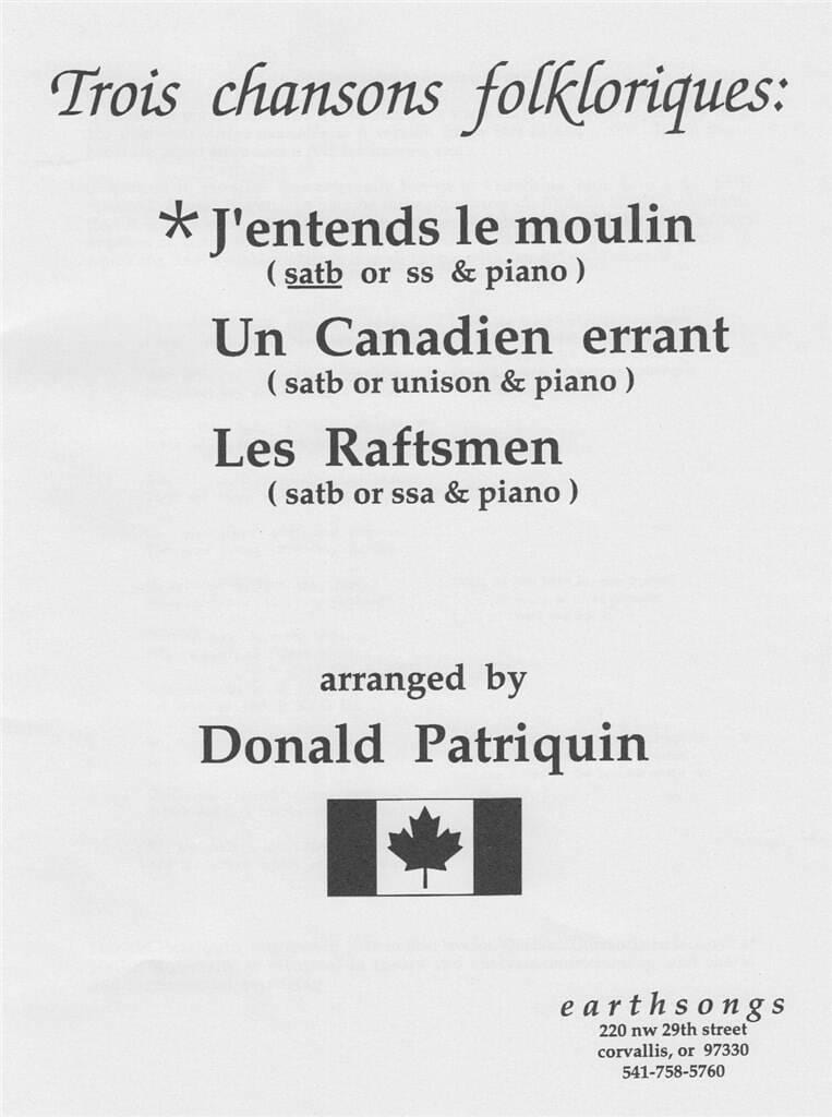 J'entends le moulin SATB - Anonyme - Partition - Chœur