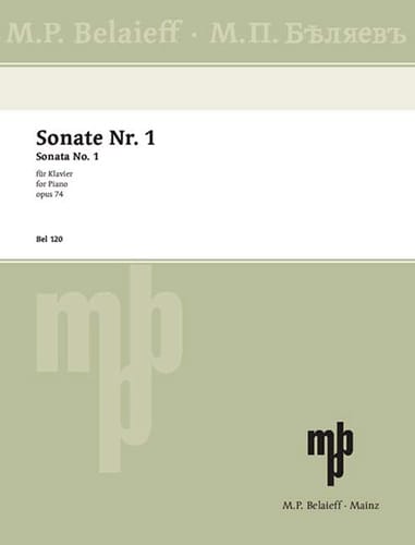 Sonate N°1 Op. 74 GLAZOUNOV Partition Piano