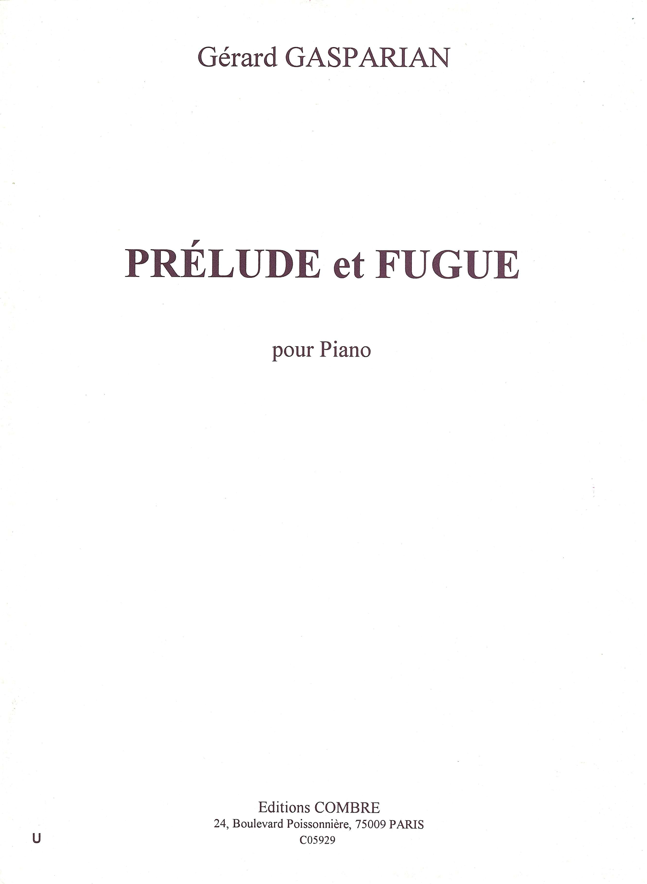 Prélude et Fugue Gasparian Partition Piano