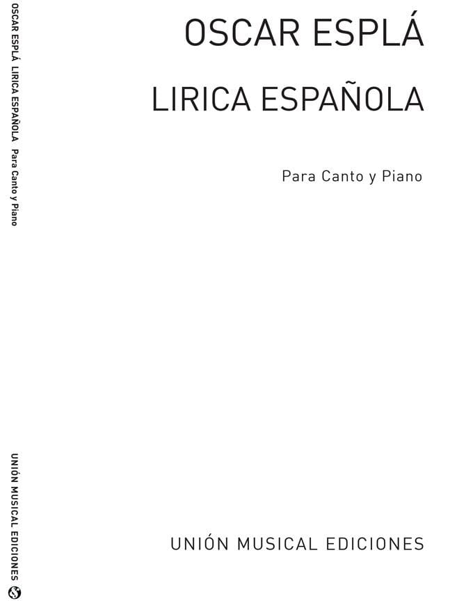 Lirica Espanola Op. 54 Espla Partition Mélodies
