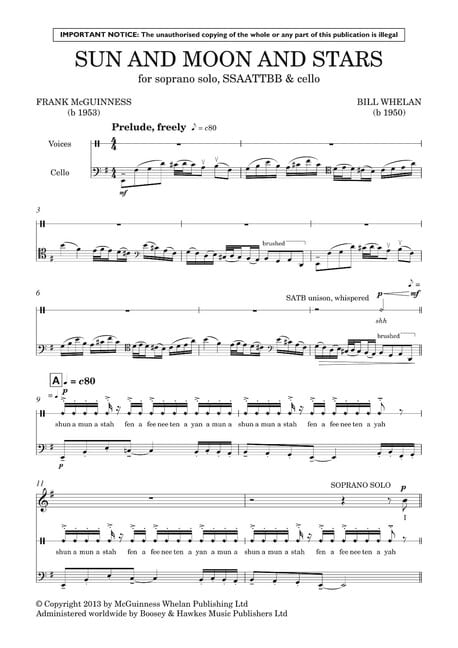 Sun and Moon and Stars - Bill Whelan - Partition - Chœur