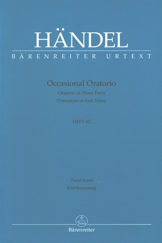 Occasional Oratorio HAENDEL Partition Chœur