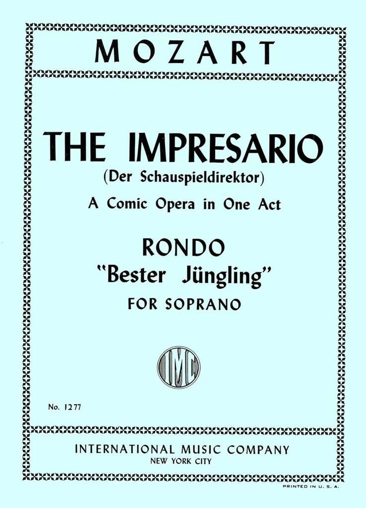 Bester Jüngling. Der Schuspieldirektor MOZART Partition Opéras