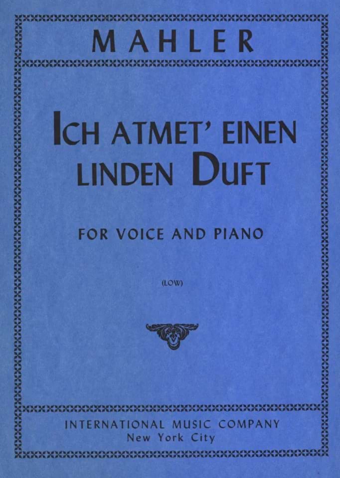 Ich Atmet' Einen Linden Duft - Voix Grave MAHLER Partition Mélodies