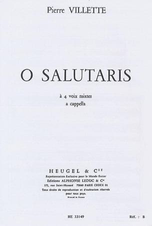 O Salutaris Pierre Villette Partition Chœur