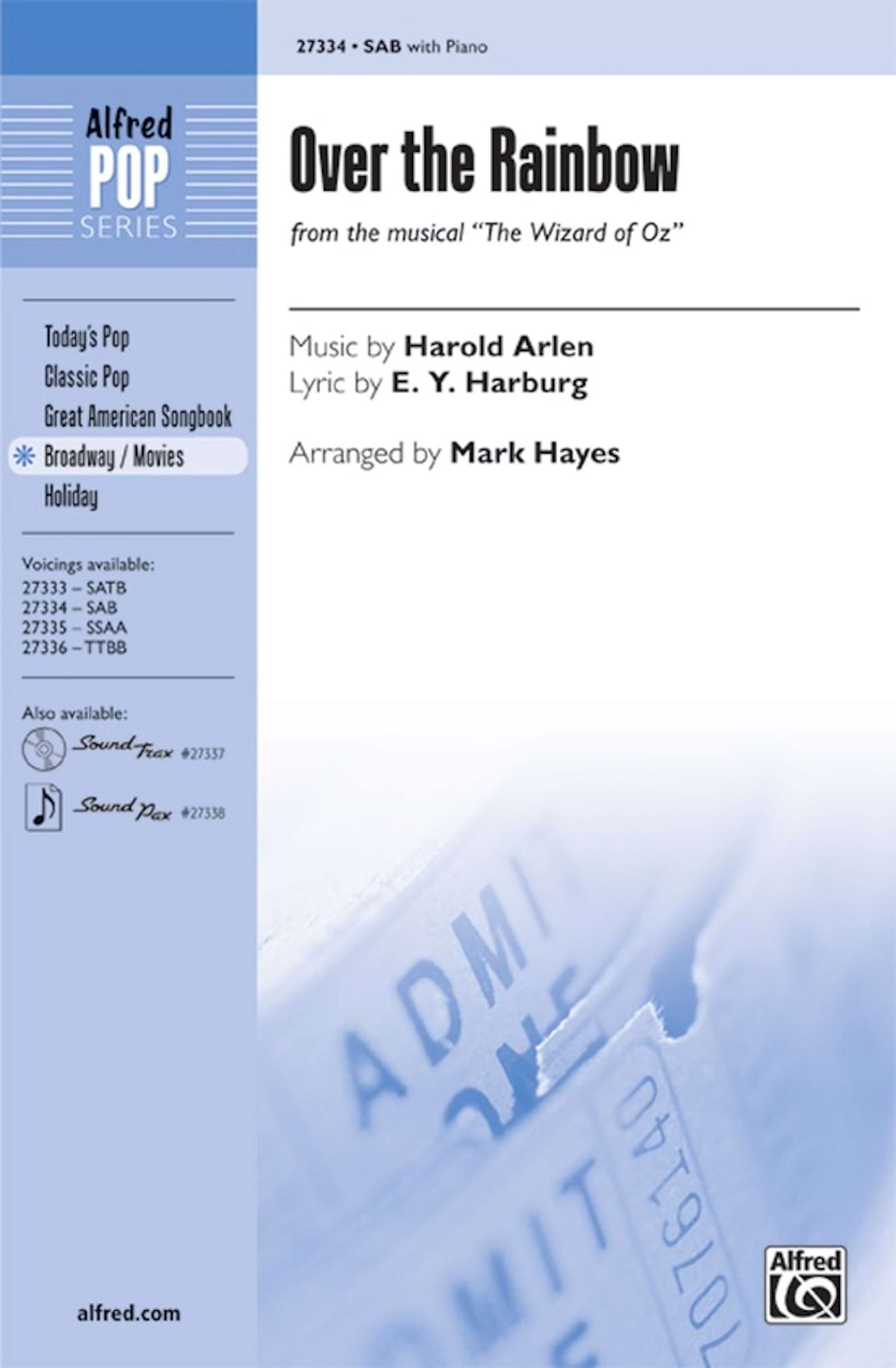Over the Rainbow SAB Arlen Harold / Hayes Mark Partition