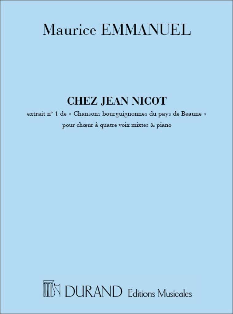 Chez Jean Nicot Choeur Emmanuel Partition