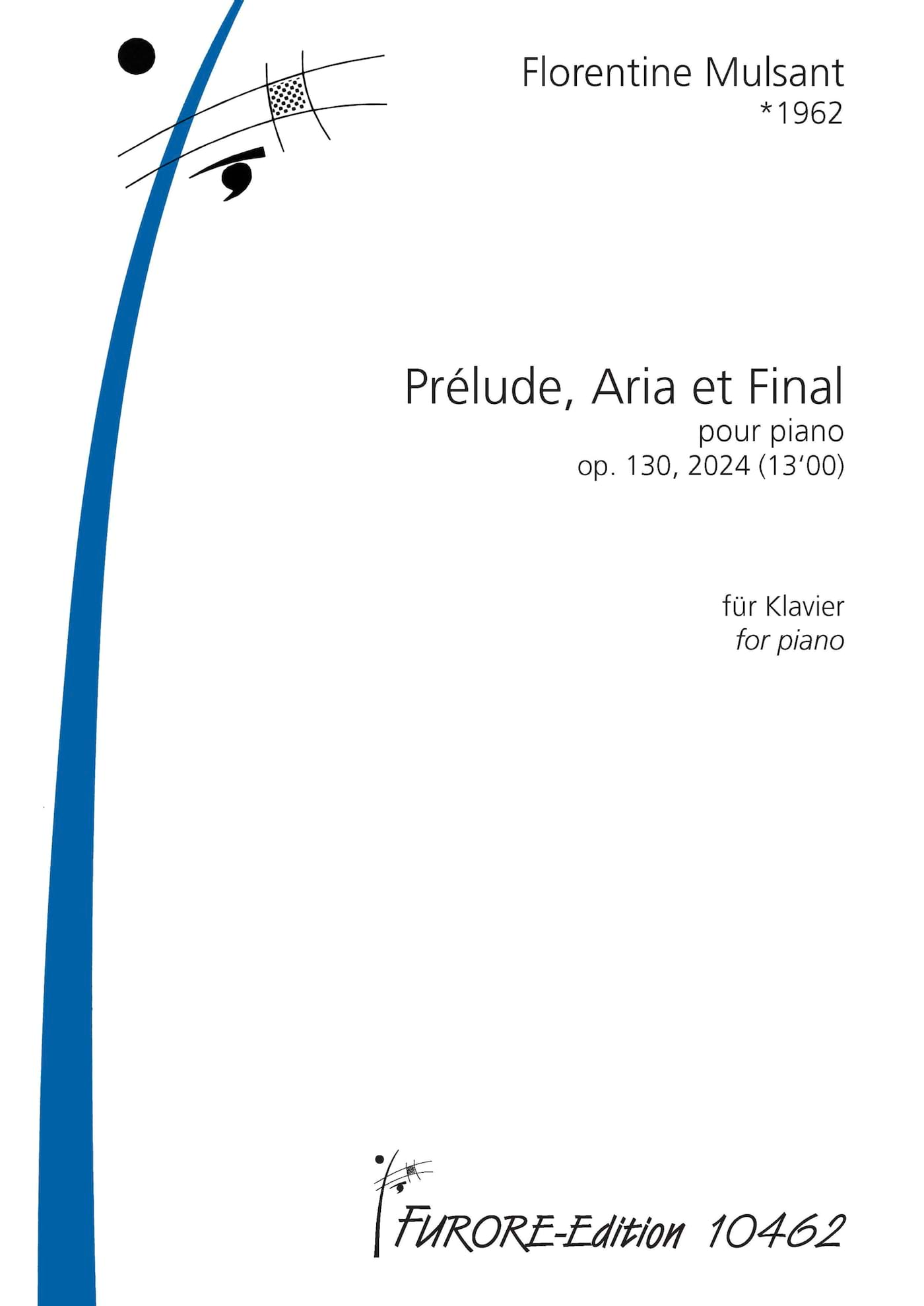 Prélude, Aria et Final Florentine Mulsant Partition Piano
